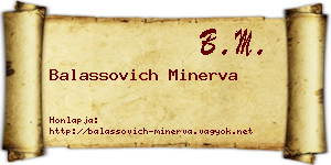 Balassovich Minerva névjegykártya